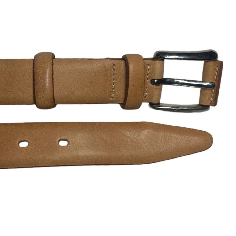 Orvis Genuine Leather Belt Made in Italy Silver Buckle Size‎ 44 110